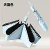 Paraguas automático ultraligero de 6 varillas plegable de tres secciones con protección solar y sombrilla de goma negra para mujer, paraguas de bolsillo portátil tipo lápiz, fabricantes en stock, estampado