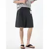 Pantalones de Vestir Elásticos a Rayas Finas de Verano para Hombre, Shorts Rectos de Nuevo Estilo Británico