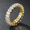 Anel de Diamante de Prata Esterlina S925 de Luxo Temperamental da Amazonia Cruzado de Linha Única Zircônia Anel de Casamento Versátil Outlet de Fábrica