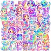 Nuevo juego de 50 pegatinas suaves y lindas de perros de dibujos animados de colores con diseños de arcoíris degradados para decorar botellas de agua y agendas