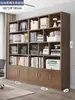 Estantería de Piso Estante de Almacenamiento Simple Color Madera Maciza Librería Armario de Almacenamiento Armario de Almacenamiento Integrado tipo Inclinado a la Pared Uso de Oficina en Casa