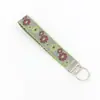 Chaveiro Bordado em Fita Jacquard Tecida Estilo Étnico, Bordado Floral, Pulseira Tecida Artesanal, Pingente Longo Vintage, Fonte de Suprimento
