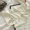 Roupa Íntima de Seda Gelada ao Ar para Mulheres, Forro Antibacteriano 100% Algodão, Calcinha Seamless de Cintura Média, Tamanho Grande, Shorts Triângulo Finos, Respirável