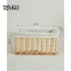 C Cesta de Almacenamiento de Ratán Cesta de Almacenamiento de Escritorio Tela Tejida Misceláneos Caja de Almacenamiento de Snacks Caja de Almacenamiento Cesta de Bambú Cesta de Bambú W