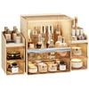 Caixa de Armazenamento Avançado de Cosméticos de Mesa Rack de Armazenamento à Prova de Poeira para Produtos de Cuidados com a Pele Penteadeira Batom Cosmético Rack de Encaixe