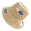 Sombrero de Paja Plegable de Playa de Verano con Diseño Floral, Dulce Sombrero de Paja para Mujer, Sombrero Japonés con Protección Solar para Salidas