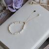 Pulsera de perlas de agua dulce francesas sencillas para mujer, con perla morada uva, diseño en oro de 14 quilates, pulsera ligera de lujo ajustable.