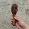 Pente de Sândalo de Dentes Largos para Meridianos Massagem no Couro Cabeludo Dentes Grossos Dentes Finos Pente com Bolsa de Ar Massagem com Almofada de Ar Pente de Madeira Viagem Dragão e Fênix Sândalo