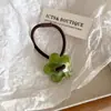 Goma para el pelo con diseño de tinta y cuentas para mujer, goma elástica para el pelo de flor, accesorio para el pelo de acrílico, texturizado, elegante, accesorio para el pelo de alta elasticidad