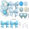 Set de Globo de Aluminio en Forma de Corazón Multicolor con Lazo para Fiesta de Cumpleaños, Propuesta, Declaración, Baby Shower y Decoración de Escena