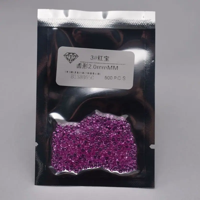 3#玫红色圆形红刚玉