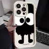 Estilo Celebridad de Internet Lindo Ojos Grandes Bola de Carbón Funda para iPhone 18P con Patrón Peculiar Cubierta Protectora de TPU Anti-Caídas