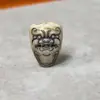 Hueso de Camello Wenwan Tallado Rostro de Animal Tres Caras Grimace Cabeza de Animal Tres Caras Pulsera Wenwan Tres Caras Collar de Mano con C09