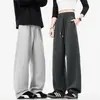Calça de Moletom Esportiva de Outono Estilo Americano Plus Size para Homens, Casual Solta, para Casal, Perna Larga Reta com Efeito de Caimento 8X