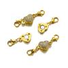Hebilla magnética para collar de diamantes con forma de corazón, joyería, pulsera, cabeza de langosta, accesorios de joyería, venta al por mayor