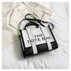 Nova Bolsa Tote Moderna com Costura Colorida Contrastante Portátil de Ombro Transversal Alta Qualidade Bolsa Feminina Grande Capacidade para o Dia a Dia