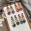 Pendientes de flor con circonita y aguja de plata, diseño moderno y simple, pendientes de nicho, dulces y versátiles, pendientes de alta gama