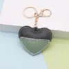 Llavero de Bolso para Coche con Forma de Corazón Bicolor de Cuero PU para el Día de San Valentín, Colgante DIY para Bolsos y Ropa