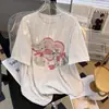 Camiseta de Manga Corta de Algodón Puro para Mujer 2026 Estilo Coreano Holgada Talla Grande Camiseta Casual Versátil para Mujer Top Camiseta de Algodón de Bambú para Mujer