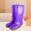 Botas de Lluvia de Caña Alta Forradas de Felpa Suela de Goma Antideslizante para Mujer Botas de Lluvia Cálidas de Invierno Zapatos de Goma de Algodón para Adultos de Media Pantorrilla