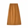 Elegante y Minimalista, Versátil Falda Recta 100% Lino de Cintura Alta, Estilo Old Money Falda de Color Sólido Texturizada con Abertura
