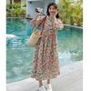 Vestido Floral Juvenil Estilo Vintage Novo Primavera/Verão 2026 para Mulheres, Solto e Estiloso, Casual Longo Emagrecedor