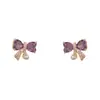 Pendientes Exquisitos de Moda Japoneses Coreanos con Pequeño Circonita Perla Lazo para Mujer Elegantes de Lujo Ligero Versátiles Super Brillantes Venta al por Mayor