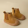 Botas Martin para niños, nueva colección otoño/invierno 2026, forradas de felpa, para niños y niñas, botines, botas de cuero de suela blanda y zapatos forrados de algodón