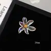 Aurora Iridiscente de Siete Colores Estambre de Flor Transparente Flor de Cinco Pétalos Adorno Pegatina DIY Arete Pendiente Llavero Accesorios