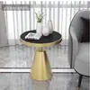 Sofá de lujo para sala de estar de losa de roca, mesa de té pequeña moderna para balcón, mesita de café pequeña de losa de roca para hotel, nuevo modelo popular en TikTok