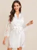 Bata de Dormir Blanca Personalizada tipo Seda con Acabado de Lujo, Bata de Casa Casual y Cómoda, Bata de Baño, Bata de Dormir Sencilla y Holgada