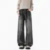Jeans para hombre, pantalones largos CL de pierna ligeramente acampanada, pantalones rectos de pierna ancha con estampado de marca de moda, corte curvo estilo americano, venta flash de verano
