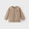 Cardigã de Bebê Primavera e Outono Manga Longa Jaqueta para Bebês e Crianças Pequenas Outerwear Elástico Top Casual Simples Versátil