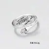 Moda Coreana Transfronteriza Versátil Temperamento Amor Abrazo Pareja Abierto Ajustable Anillo Fábrica Stock Listo Mayoreo