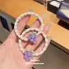 Set de Cintas para el Cabello Flor de Encaje Uva Morada ins Girly Dulce Anillo de Salchicha Alto Valor Cuerda para el Cabello Linda Accesorios para el Cabello