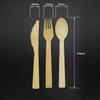 Set de Cubiertos Desechables de Bambú Biodegradable Cuchillo, Tenedor y Cuchara Vajilla Cuchara y Tenedor Empaquetados Individualmente Juego de Cucharas de Bambú