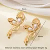 Pendientes de Acero Inoxidable de Alta Gama Tohm Transfronterizos Nuevo Estilo Simples y Versátiles Pendientes Dorados de Moda Que No Se Desvanecen y No Son Alérgicos