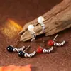 Cadena de Clavícula Sonrisa de Plata de Ley S925 Perla Natural Ágata Roja Ágata Negra Collar Versátil para Mujer Joyería Sencilla de Moda con Piedras Preciosas