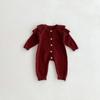 Ins Macacão de Bebê Outono Suéter Tricotado Outono e Inverno Macacão Manga Voadora Roupa de Recém-Nascido para Exterior