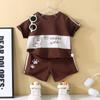 Trajes Cortos para Niños, Camisetas para Niños y Niñas, Ropa para Casa, Ropa Infantil Coreana para Bebés, Ropa de Verano, Bebés, Categoría A, Niños Pequeños, Niños Pequeños y Medianos