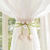 Tiras para Cortinas, Hebillas Magnéticas de Perlas, Tiras para Cortinas de Gasa Tulipán, Accesorios Creativos de Decoración para Cortinas, Cuerdas de Recogida, Hebillas para Cortinas