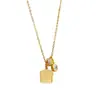 Collar de Cadena para Clavícula con Anillo de Tostada de Dibujos Animados Dorados, Exquisito y Lindo, Diseño de Nicho Único, Moderno y Versátil