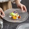 Plato de fruta de vidrio con forma especial para sala de estar mesa de café lujo ligero gama alta comida occidental alto valor plato para comida fría ensalada de verduras venta al por mayor