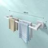 Toallero de baño sin perforaciones, toallero de pared de doble varilla para colgar en la pared, toallero de baño de una sola varilla, estante de almacenamiento para inodoro
