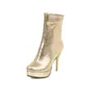 Botas de combate ligeras para mujer para otoño e invierno, botas de cuero impermeables de plataforma de corte bajo con punta redonda y cremallera lateral, botas versátiles de talla grande para mujer
