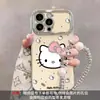 Pulsera de Gato Kt con Lazo Adecuada para Funda de Teléfono Móvil Apple 16Promax Iphone14 Galvanizado 15 Dibujos Animados de Gama Alta
