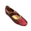 26 Zapatos Mary Jane de Piel de Oveja Texturizada de Primavera para Mujer, Zapatos de Ballet Casuales Retro de Nicho de Cuero Genuino para Mujer