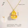 O Mesmo Estilo da Loja Puzuo Gold: Pingente de Girassol da Paz Cravejado com Diamantes Rosa-Vermelho, Colar de Cavalo Abóbora com Diamantes Coloridos Estilo Tang, Nova Corrente para Suéter Estilo Chinês