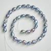 Collar de perlas barrocas de 8-9 agujeros rectos, color pavo real, con forma de perla, collar de perlas de agua dulce, perlas al por mayor