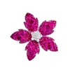 Diseño Original, Lujo Ligero y Sensación de Alta Gama, Broche de Flor Tricolor, Aleación de Cobre Incrustada con Circonita, Accesorio para Saco de Traje, Pin para Mujer